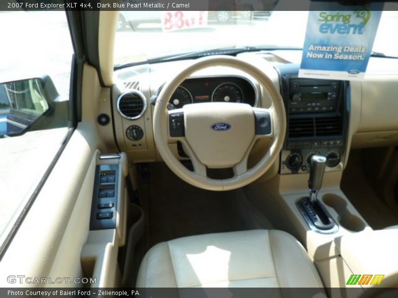 Dark Blue Pearl Metallic / Camel 2007 Ford Explorer XLT 4x4