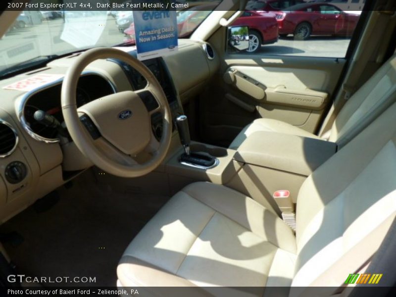 Dark Blue Pearl Metallic / Camel 2007 Ford Explorer XLT 4x4