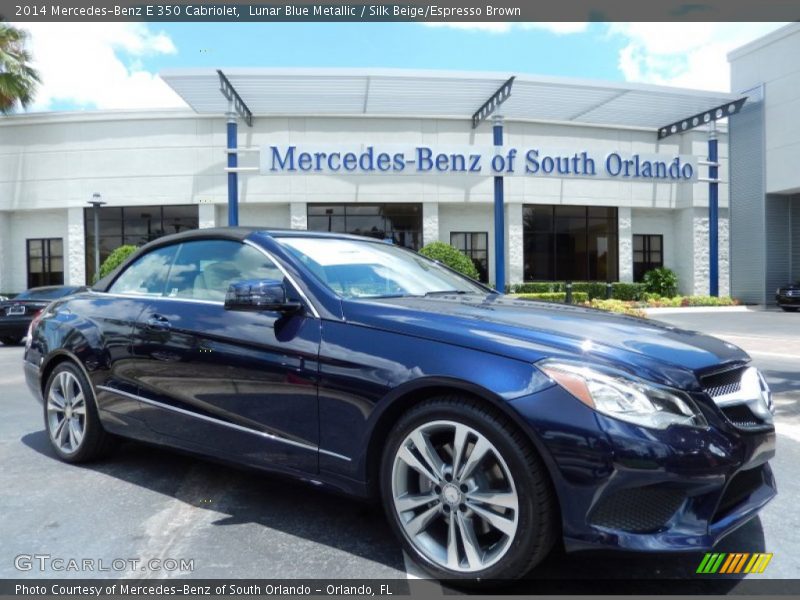 Lunar Blue Metallic / Silk Beige/Espresso Brown 2014 Mercedes-Benz E 350 Cabriolet