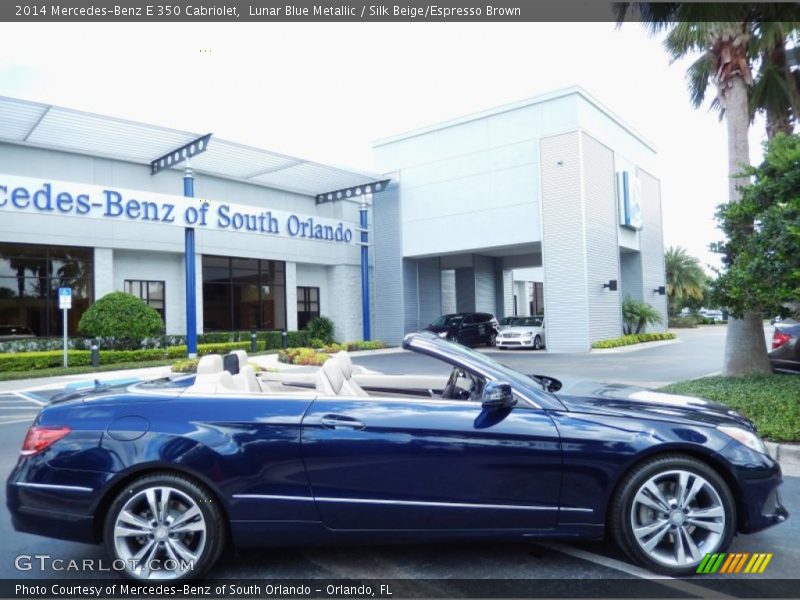 Lunar Blue Metallic / Silk Beige/Espresso Brown 2014 Mercedes-Benz E 350 Cabriolet