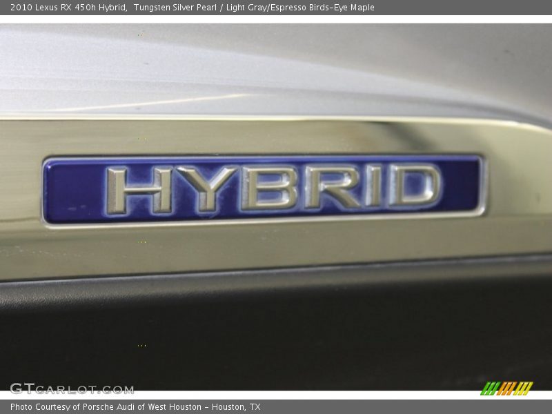 Tungsten Silver Pearl / Light Gray/Espresso Birds-Eye Maple 2010 Lexus RX 450h Hybrid