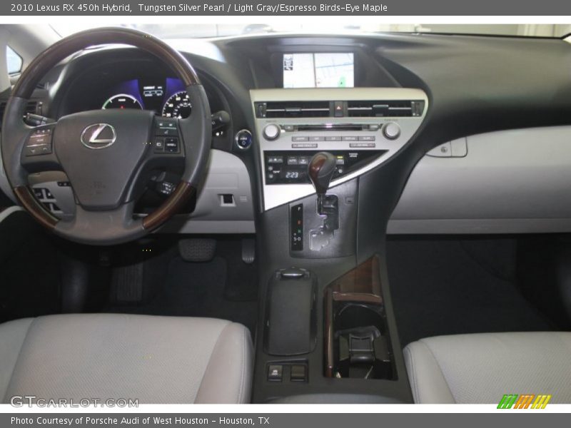 Tungsten Silver Pearl / Light Gray/Espresso Birds-Eye Maple 2010 Lexus RX 450h Hybrid