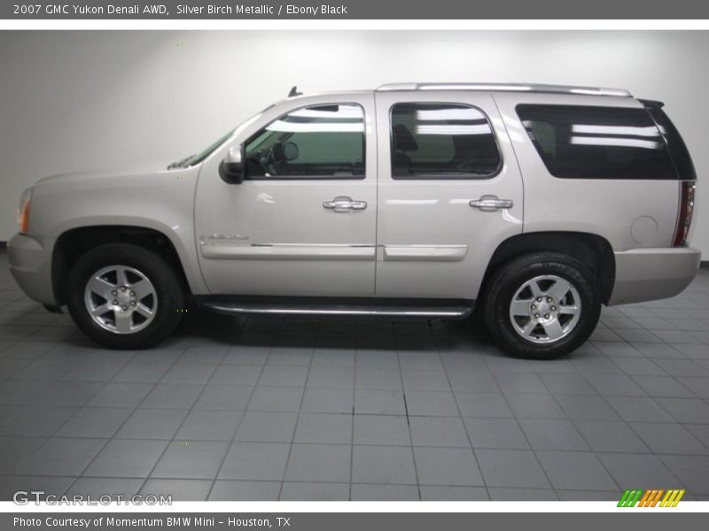 Silver Birch Metallic / Ebony Black 2007 GMC Yukon Denali AWD