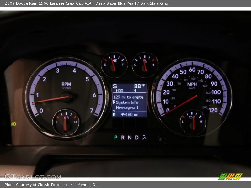 Deep Water Blue Pearl / Dark Slate Gray 2009 Dodge Ram 1500 Laramie Crew Cab 4x4