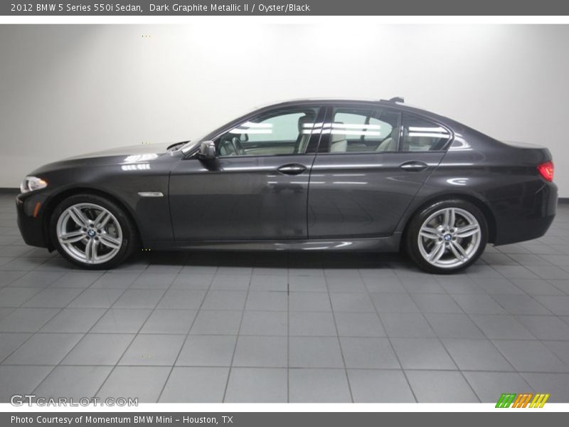 Dark Graphite Metallic II / Oyster/Black 2012 BMW 5 Series 550i Sedan
