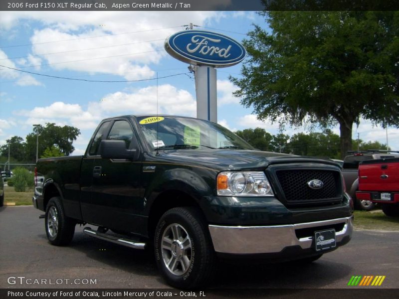 Aspen Green Metallic / Tan 2006 Ford F150 XLT Regular Cab