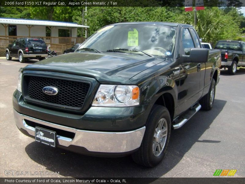 Aspen Green Metallic / Tan 2006 Ford F150 XLT Regular Cab