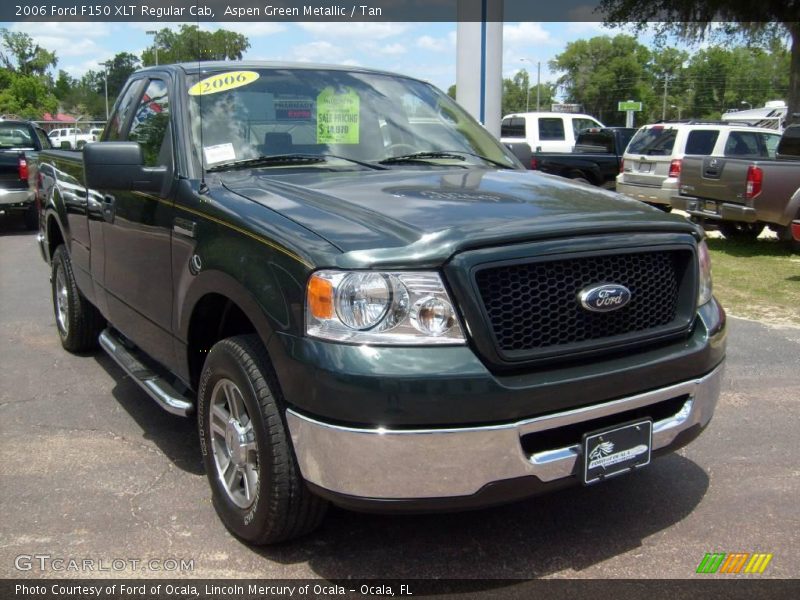 Aspen Green Metallic / Tan 2006 Ford F150 XLT Regular Cab