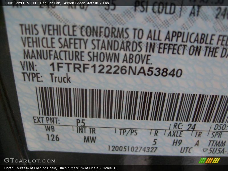 Aspen Green Metallic / Tan 2006 Ford F150 XLT Regular Cab