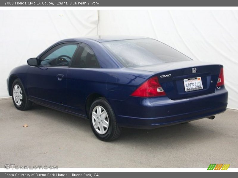 Eternal Blue Pearl / Ivory 2003 Honda Civic LX Coupe
