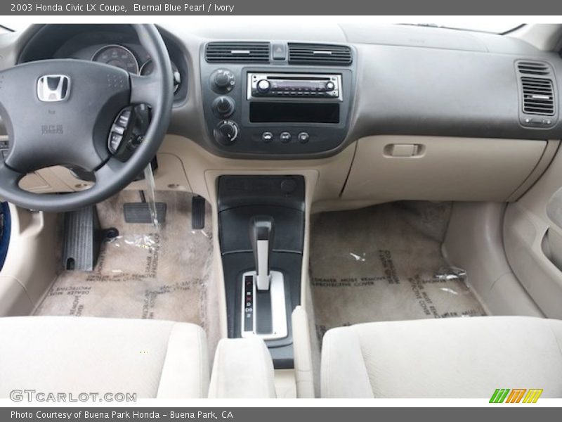 Eternal Blue Pearl / Ivory 2003 Honda Civic LX Coupe