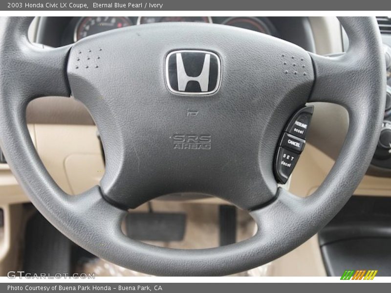 Eternal Blue Pearl / Ivory 2003 Honda Civic LX Coupe