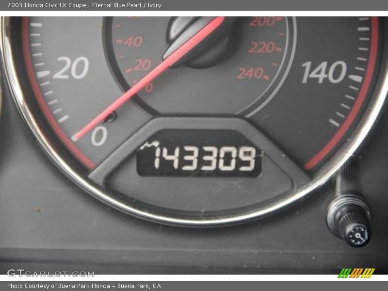 Eternal Blue Pearl / Ivory 2003 Honda Civic LX Coupe