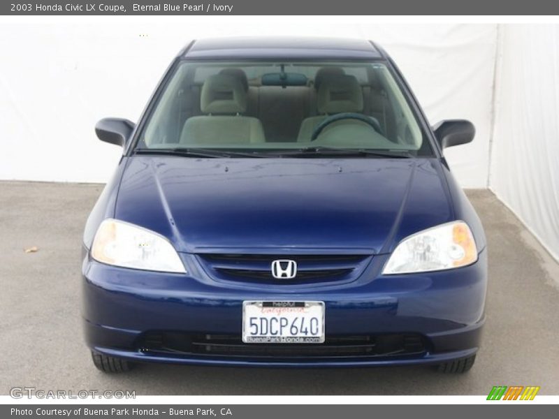 Eternal Blue Pearl / Ivory 2003 Honda Civic LX Coupe