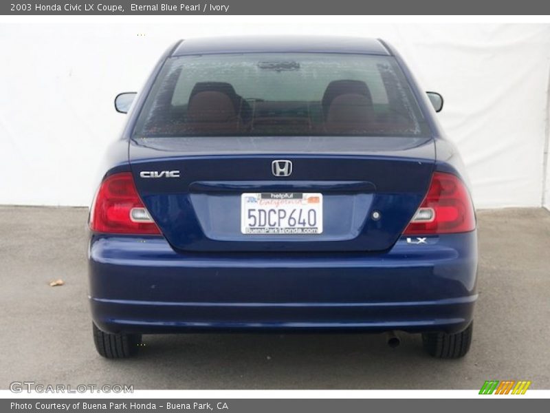 Eternal Blue Pearl / Ivory 2003 Honda Civic LX Coupe