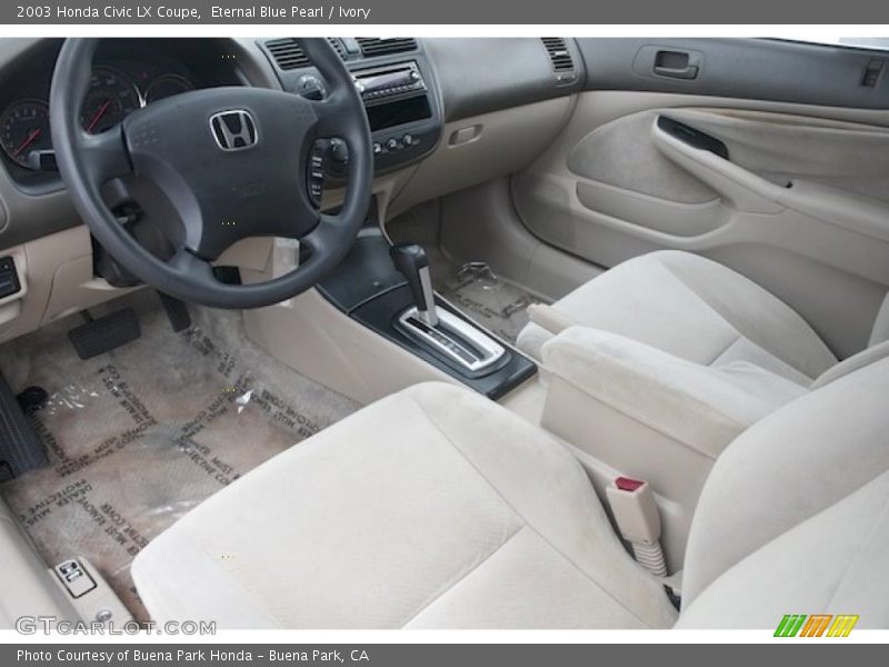 Eternal Blue Pearl / Ivory 2003 Honda Civic LX Coupe