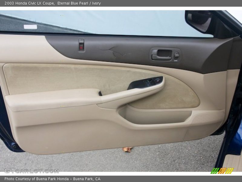 Eternal Blue Pearl / Ivory 2003 Honda Civic LX Coupe
