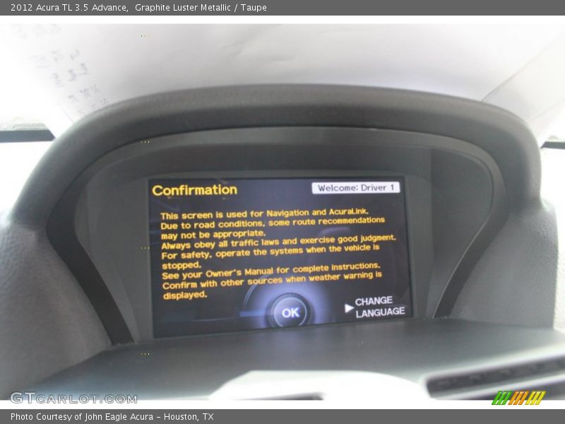 Graphite Luster Metallic / Taupe 2012 Acura TL 3.5 Advance