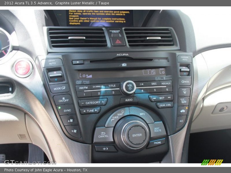 Graphite Luster Metallic / Taupe 2012 Acura TL 3.5 Advance