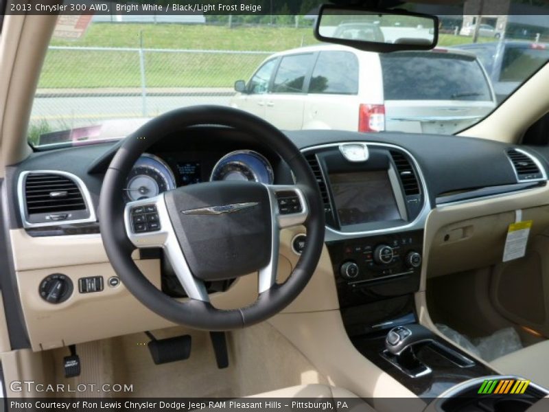 Bright White / Black/Light Frost Beige 2013 Chrysler 300 AWD