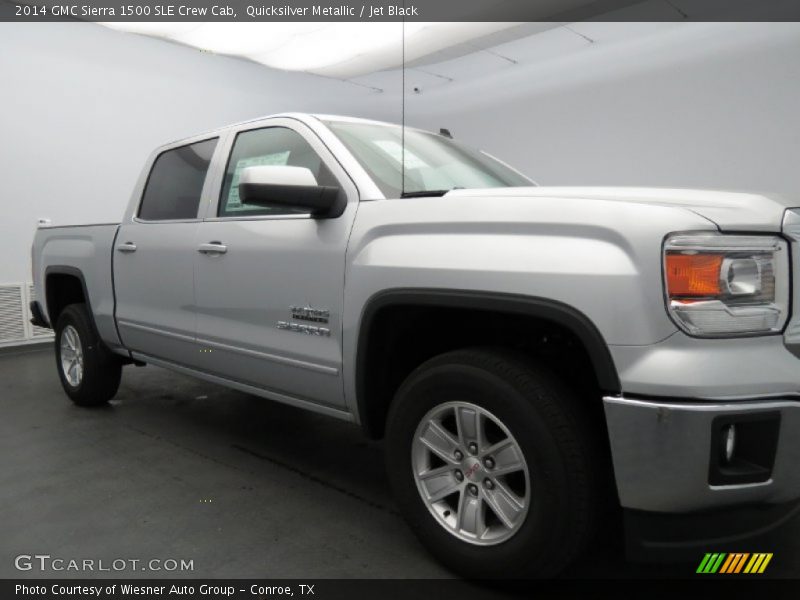 Quicksilver Metallic / Jet Black 2014 GMC Sierra 1500 SLE Crew Cab