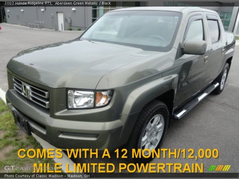 Aberdeen Green Metallic / Black 2007 Honda Ridgeline RTS
