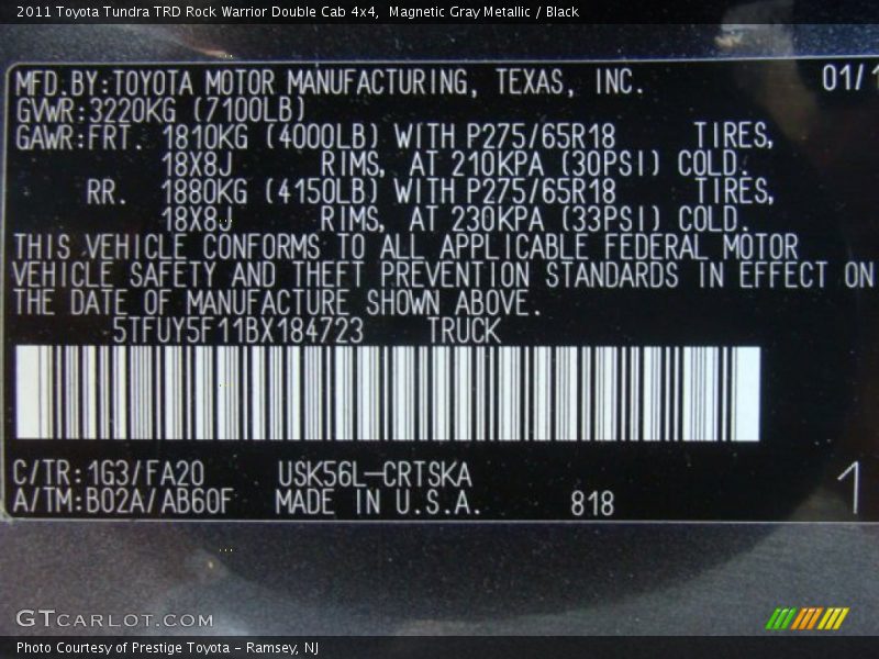 Magnetic Gray Metallic / Black 2011 Toyota Tundra TRD Rock Warrior Double Cab 4x4