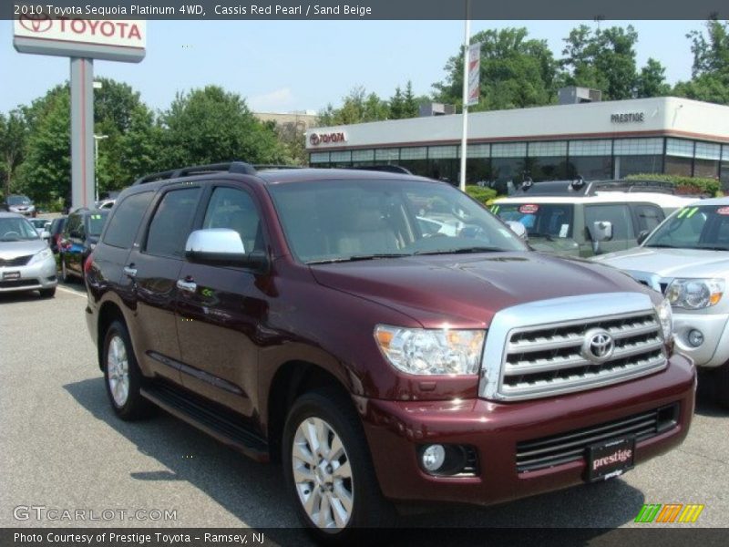 Cassis Red Pearl / Sand Beige 2010 Toyota Sequoia Platinum 4WD