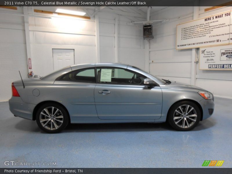 Celestial Blue Metallic / Soverign Hide Calcite Leather/Off Black 2011 Volvo C70 T5