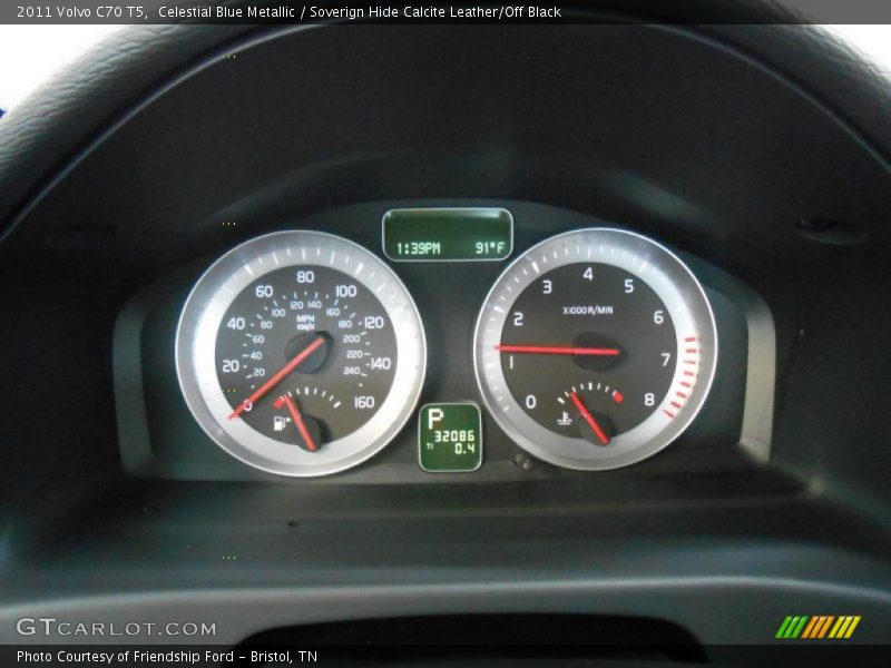 Celestial Blue Metallic / Soverign Hide Calcite Leather/Off Black 2011 Volvo C70 T5