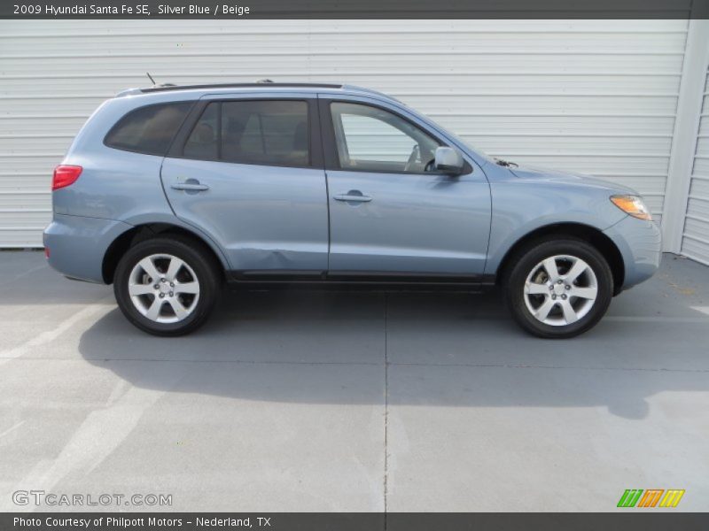 Silver Blue / Beige 2009 Hyundai Santa Fe SE