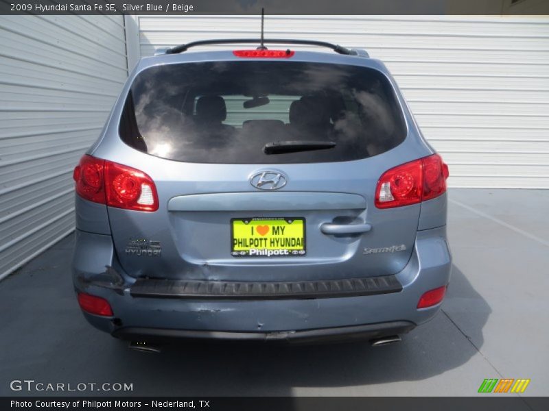 Silver Blue / Beige 2009 Hyundai Santa Fe SE