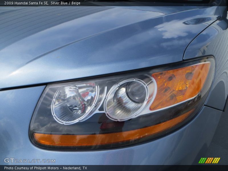 Silver Blue / Beige 2009 Hyundai Santa Fe SE