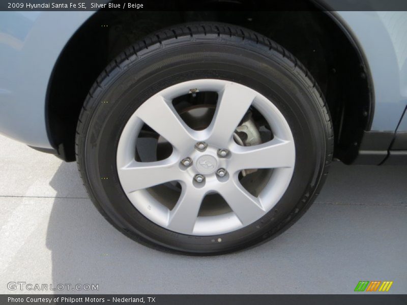 Silver Blue / Beige 2009 Hyundai Santa Fe SE