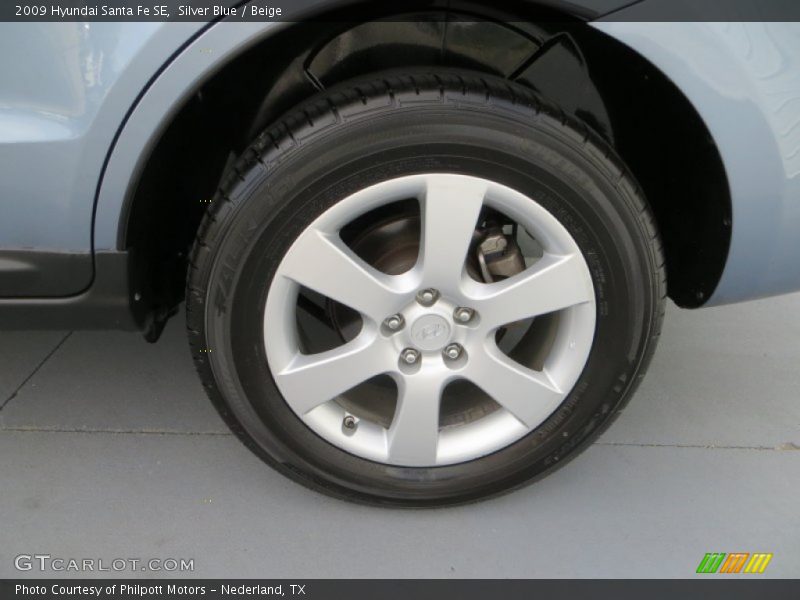 Silver Blue / Beige 2009 Hyundai Santa Fe SE