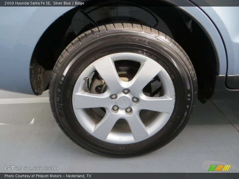 Silver Blue / Beige 2009 Hyundai Santa Fe SE