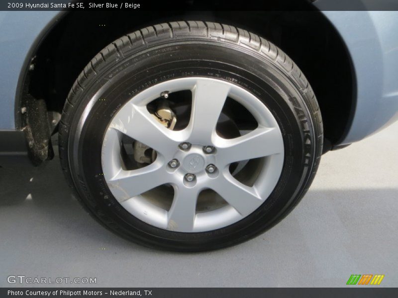Silver Blue / Beige 2009 Hyundai Santa Fe SE