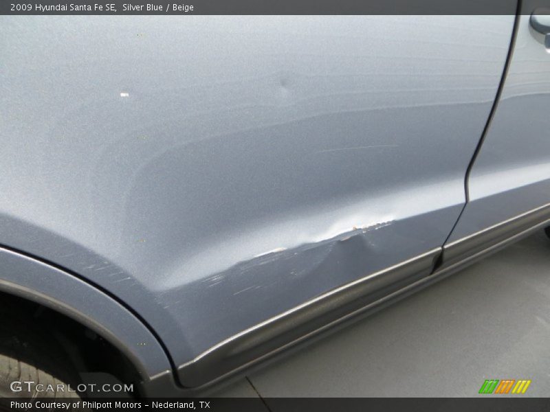 Silver Blue / Beige 2009 Hyundai Santa Fe SE