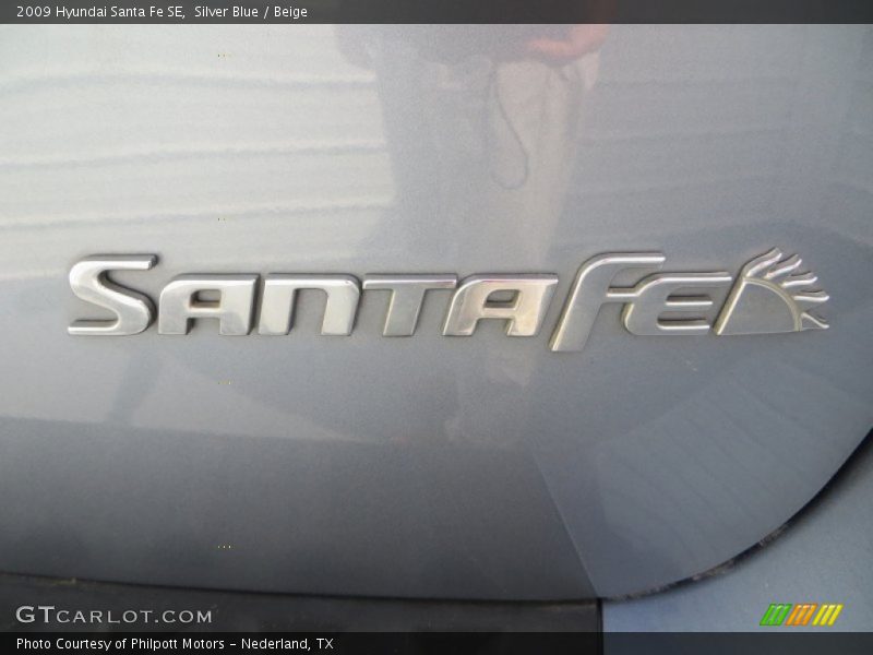Silver Blue / Beige 2009 Hyundai Santa Fe SE