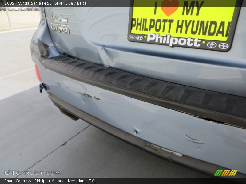 Silver Blue / Beige 2009 Hyundai Santa Fe SE