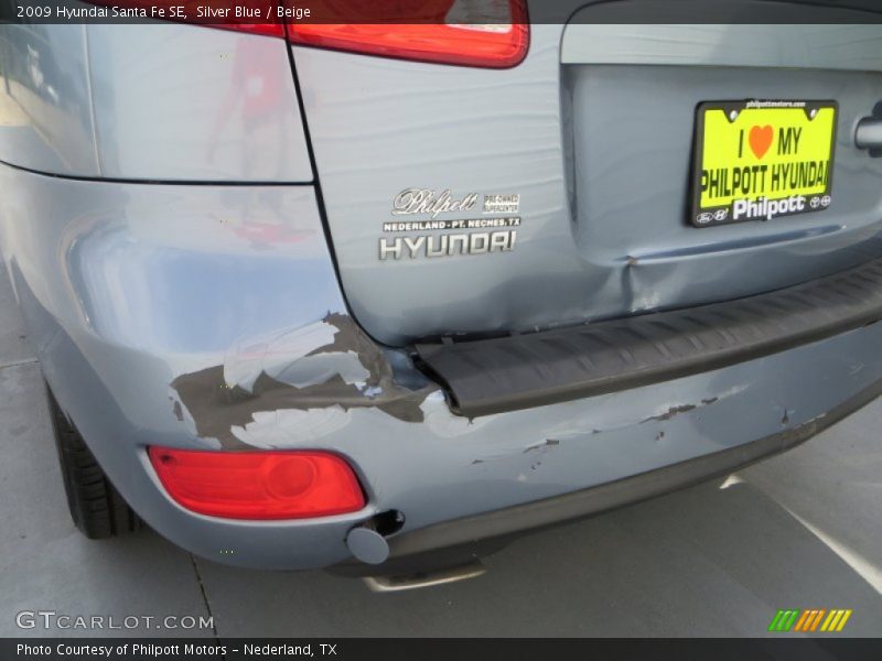 Silver Blue / Beige 2009 Hyundai Santa Fe SE