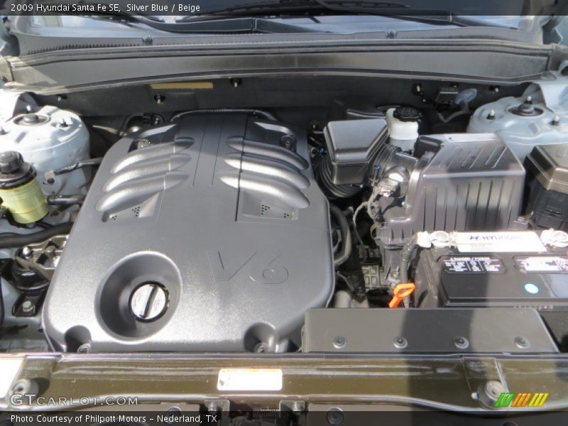 Silver Blue / Beige 2009 Hyundai Santa Fe SE