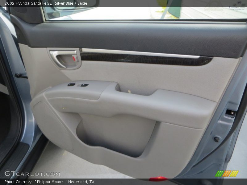 Silver Blue / Beige 2009 Hyundai Santa Fe SE