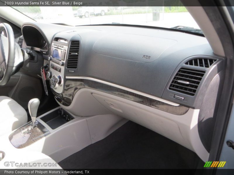 Silver Blue / Beige 2009 Hyundai Santa Fe SE