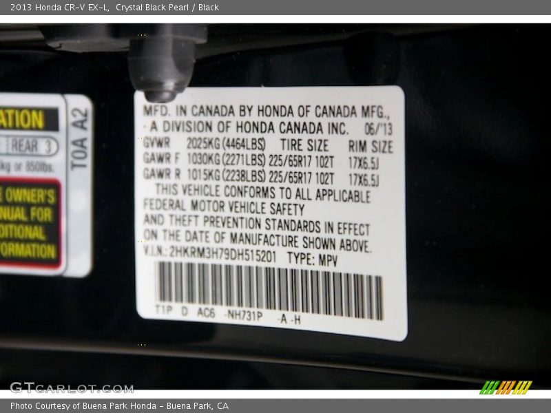 Crystal Black Pearl / Black 2013 Honda CR-V EX-L