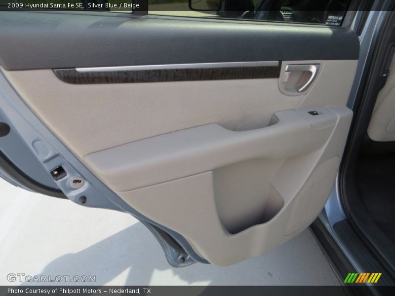 Silver Blue / Beige 2009 Hyundai Santa Fe SE