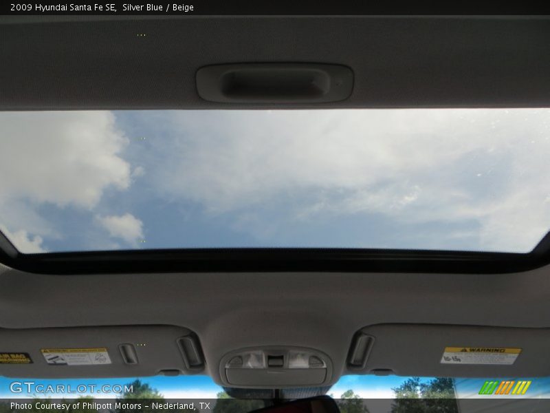 Silver Blue / Beige 2009 Hyundai Santa Fe SE