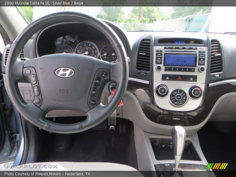 Silver Blue / Beige 2009 Hyundai Santa Fe SE