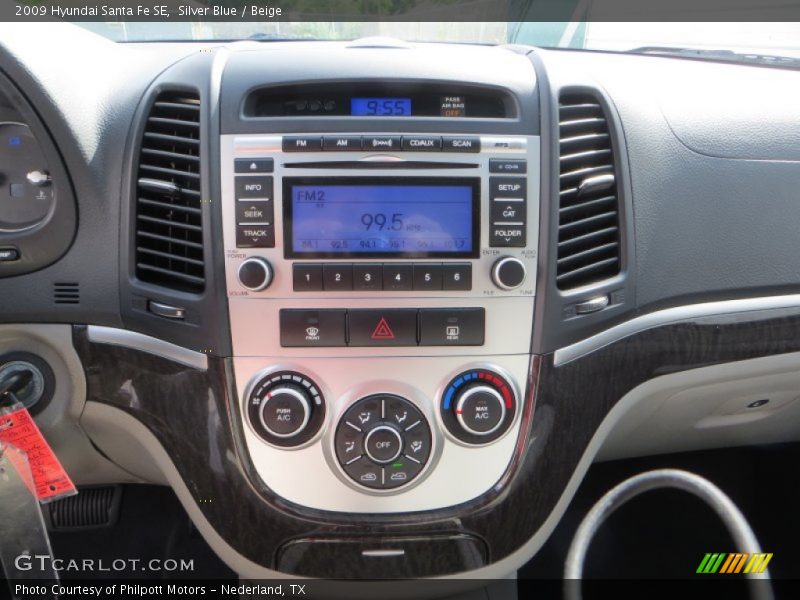 Silver Blue / Beige 2009 Hyundai Santa Fe SE