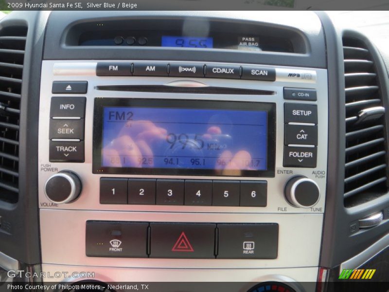 Silver Blue / Beige 2009 Hyundai Santa Fe SE